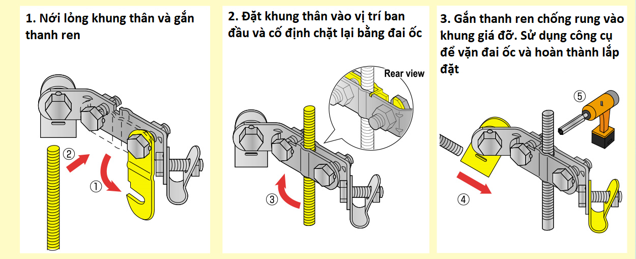 Giá đỡ chống rung Y Bracket loại 90° 2 bên - Showa